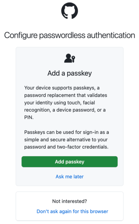 GitHub launches passkey support into general availability