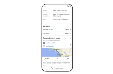 Google introduces new sustainability features, including a tool for people looking to buy an EV