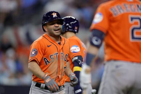 Jose Altuve, in 100th playoff game, sparks Astros in Game 4 of ALCS
