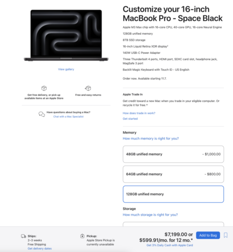 MacBook Pro’s priciest 16-inch configuration costs $7K