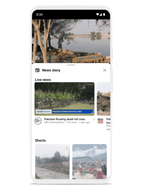 YouTube adds a multi-format news watch page, launches a program to help news organizations create Shorts