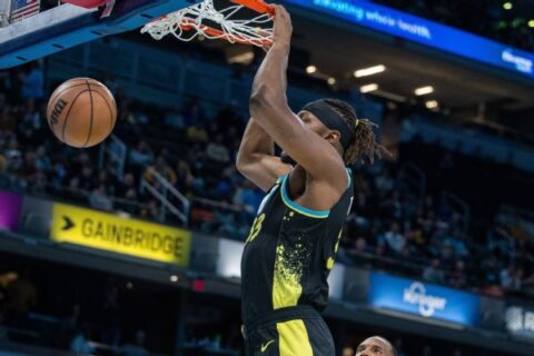 Myles Turner’s dunk kicks off first NBA in-season tournament