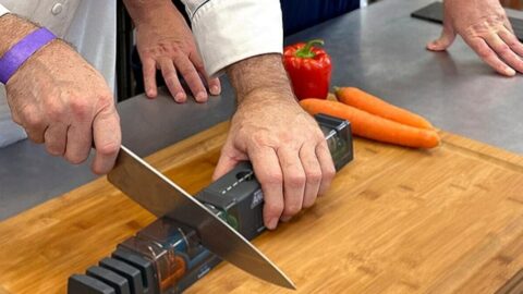 This sharpener built for different-sized knives is $50 for Black Friday