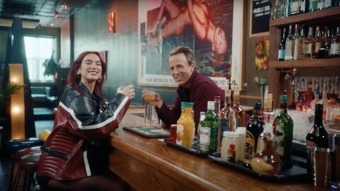 Dua Lipa and Seth Meyers go day drinking with deeply abhorrent cocktails