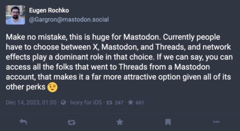 Mastodon founder touts Threads’ federation, saying it makes his X rival ‘a far more attractive option’