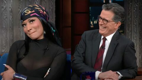 Nicki Minaj rap battling Stephen Colbert is peak late night viewing