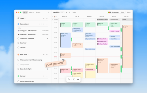 Amie brings your email inbox to its calendar app