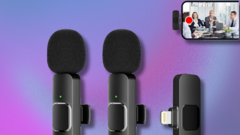 Get a pair of wireless, clip-on mics for just $24