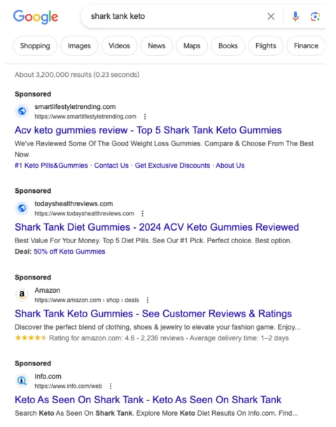 New Google ad policy bans fake endorsements like the notorious ‘Shark Tank keto gummies’