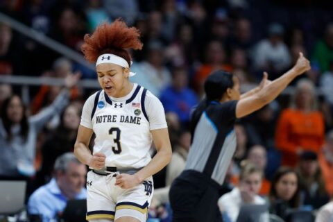 ND’s Hidalgo rips refs for forcing her to miss time to get nose ring out