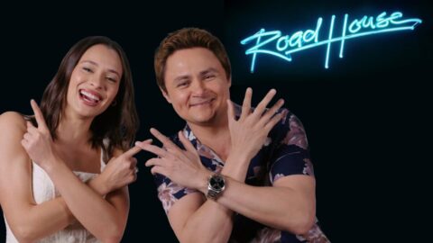 ‘Road House’ stars Daniela Melchior and Arturo Castro crack each other up playing ‘Say Action’