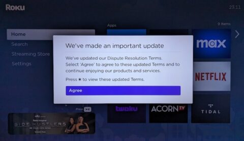 Roku disables TVs and streaming devices until users consent to forced arbitration