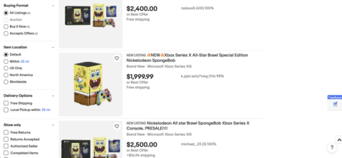 SpongeBob Xbox is being resold for thousands of dollars on eBay