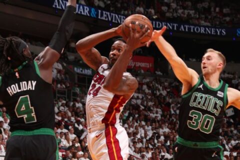 Celtics’ defense answers call in blowout of Heat in Game 3