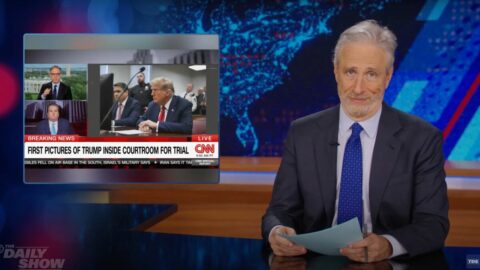 Jon Stewart hits out at the media’s obsessive Trump trial coverage