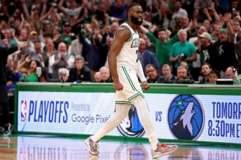 Jaylen Brown’s 3 rescues Celtics in Game 1 thriller vs. Pacers