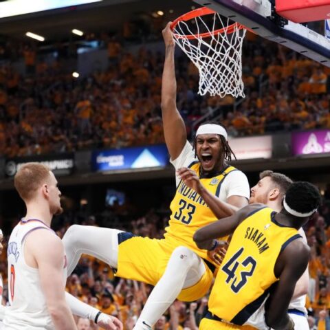 Pacers spurred by fiery Carlisle, roll past Knicks to force Game 7