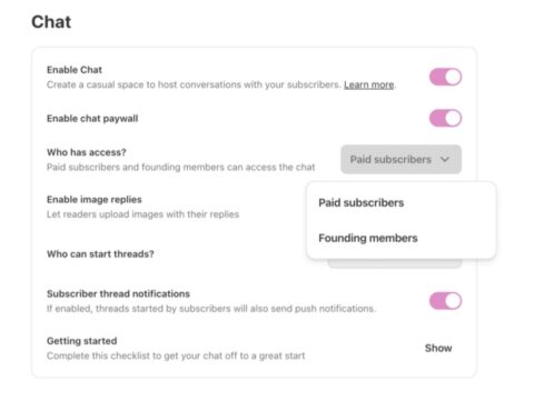 Substack introduces new Chat features