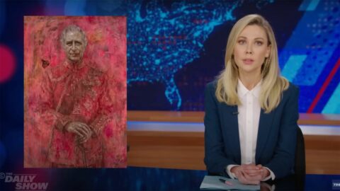 ‘The Daily Show’ roasts King Charles’ very red portrait