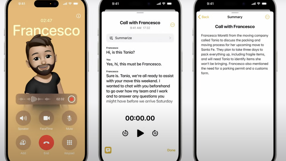 Apple announces AI-powered iPhone call recordings at WWDC 2024