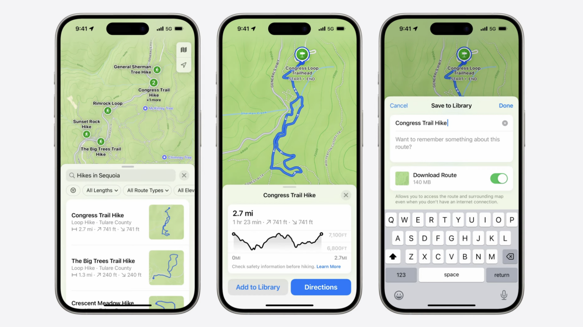 Apple Maps: Topographic maps announced at WWDC 2024