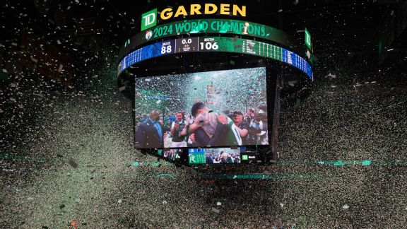 Long-awaited confetti and champagne from inside the Boston Celtics’ championship locker room – ‘Nobody wanted to give us no time’