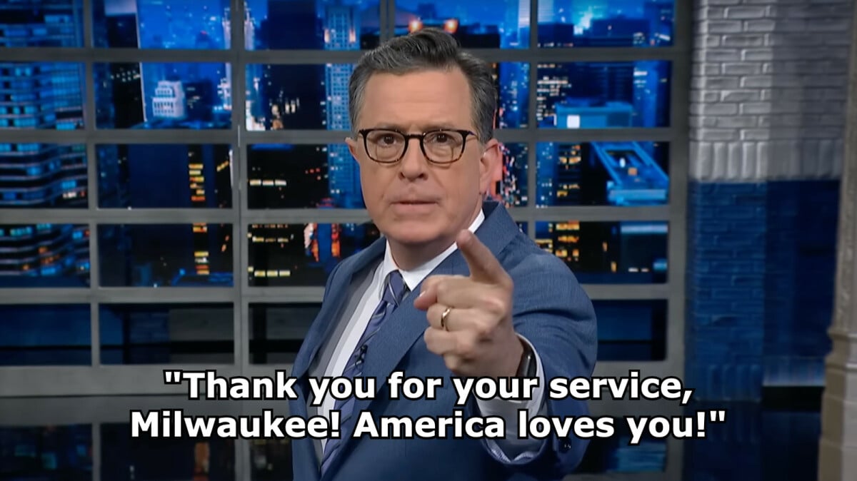 Stephen Colbert defends Milwaukee after Donald Trump called it a ‘horrible city’