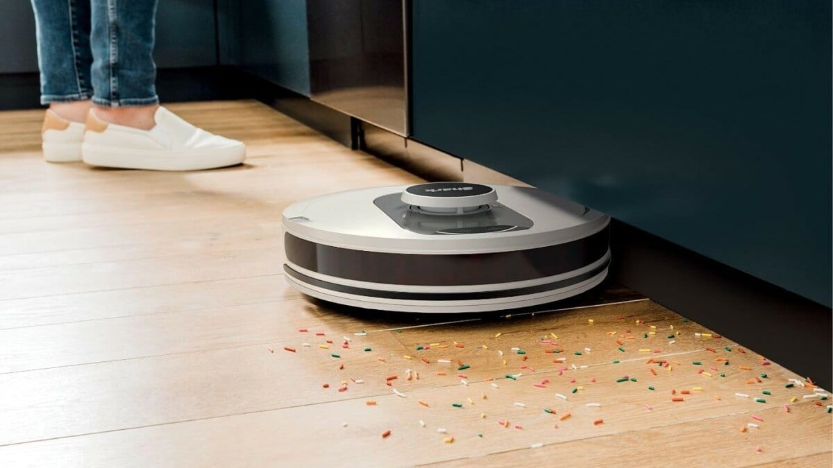 The Shark AI Ultra robot vacuum is on sale for $299.99 at Amazon, half off the usual price.
