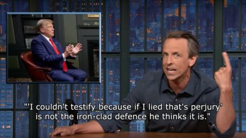 Trump denies he ever said ‘lock her up.’ Seth Meyers proves otherwise.