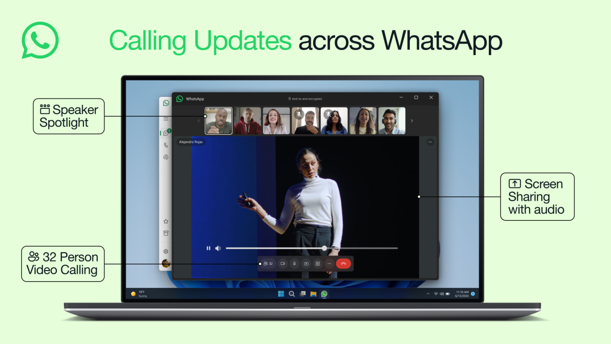 WhatsApp now lets 32 people join a video call on all platforms